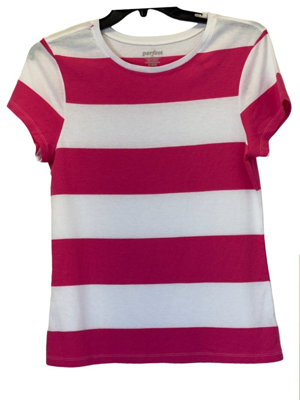 Pink & White Colorblock Tee Size: XL